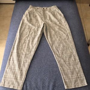Black and white high waisted plaid pants